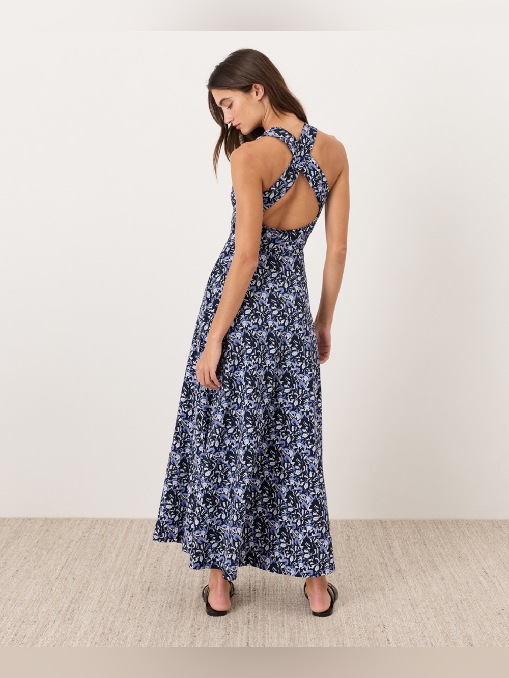 Pact Organic/NWT/Fit & Flare Open Back Maxi Dress Sz XS